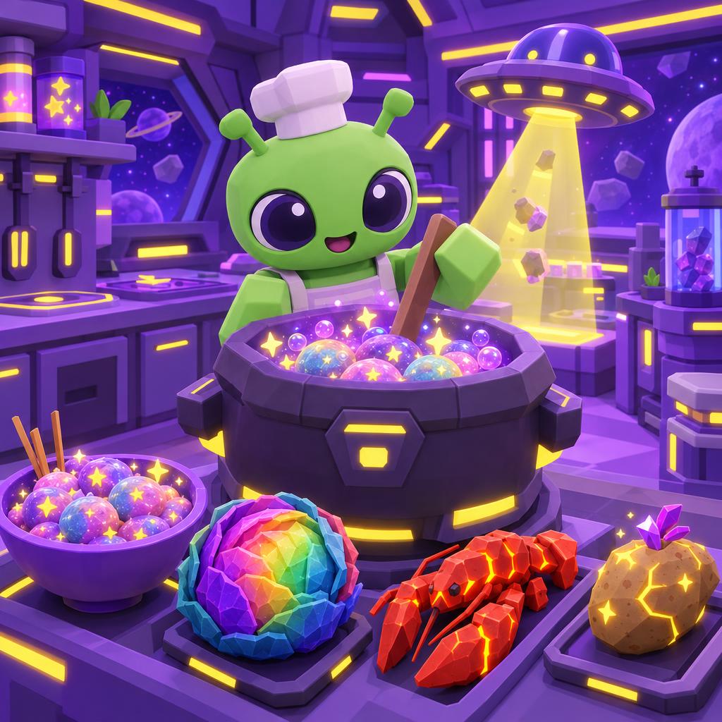 The hungry alien cooking in the Alien Lab